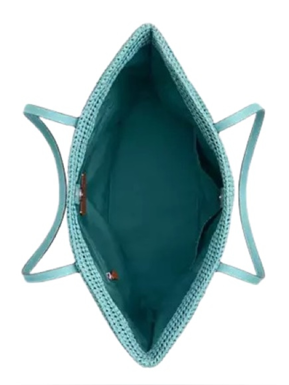 COACH Straw City Tote - Turquoise Multi - Picture 3 of 8